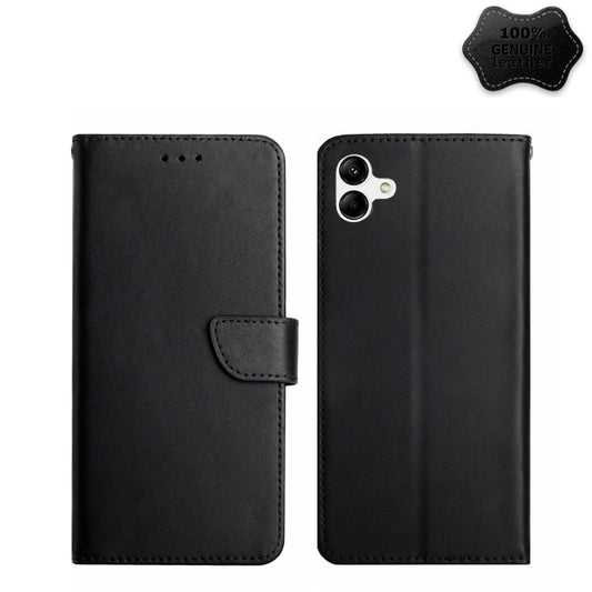 Genuine Leather Fingerprint-proof Flip Phone Case, For Samsung Galaxy A04 4G, For Samsung Galaxy A04s, For Samsung Galaxy A23 5G JP Version, For Samsung Galaxy A23e/A23s, For Sony Xperia 5 IV, For vivo X80 Lite/V25 5G, For Honor 70 Pro/70 Pro+
