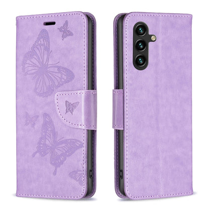 Embossing Two Butterflies Pattern Leather Case
