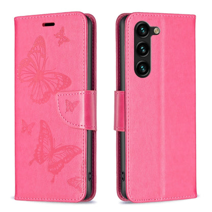Embossing Two Butterflies Pattern Leather Case