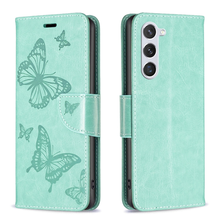 Embossing Two Butterflies Pattern Leather Case