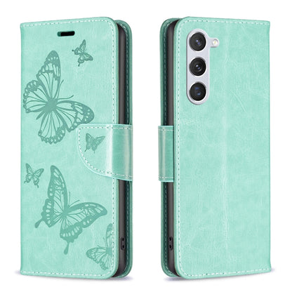 Embossing Two Butterflies Pattern Leather Case