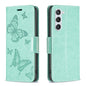 Embossing Two Butterflies Pattern Leather Case