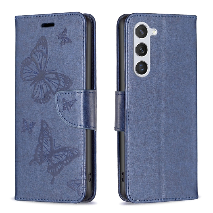 Embossing Two Butterflies Pattern Leather Case