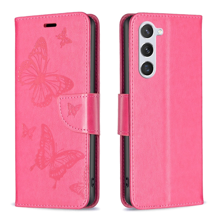 Embossing Two Butterflies Pattern Leather Case