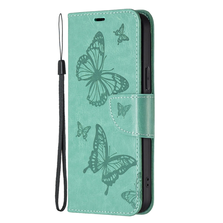 Embossing Two Butterflies Pattern Leather Case, For Xiaomi 12T / 12T Pro / Redmi K50 Ultra