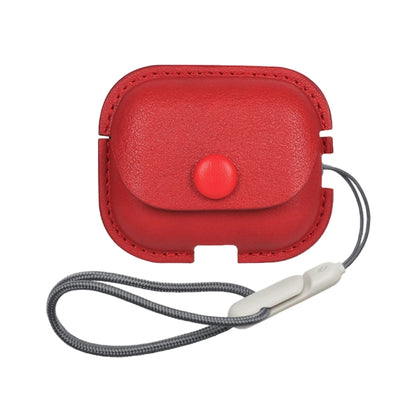 Litchi Texture PU Leather Earphone Protective Case with Lanyard