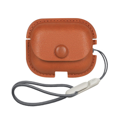 Litchi Texture PU Leather Earphone Protective Case with Lanyard