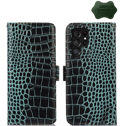 Crocodile Top Layer Cowhide Leather Phone Case, For Samsung Galaxy S23+ 5G, For Samsung Galaxy S23 Ultra 5G, For Samsung Galaxy S23 5G