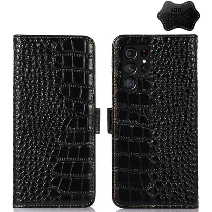 Crocodile Top Layer Cowhide Leather Phone Case, For Samsung Galaxy S23+ 5G, For Samsung Galaxy S23 Ultra 5G, For Samsung Galaxy S23 5G