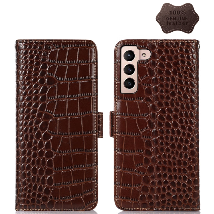 Crocodile Top Layer Cowhide Leather Phone Case, For Samsung Galaxy S23+ 5G, For Samsung Galaxy S23 Ultra 5G, For Samsung Galaxy S23 5G