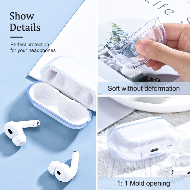 For AirPods Pro 2 Earphone Transparent TPU Protective Case