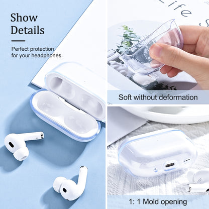 For AirPods Pro 2 Earphone Transparent TPU Protective Case