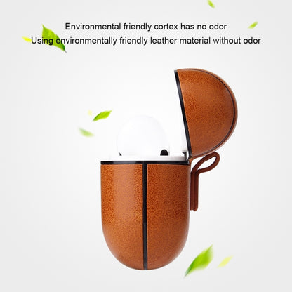 Anti-fall Crazy Horse Texture PU Leather Protective Case with Carabiner, For AirPods Pro, For AirPods 1 & 2