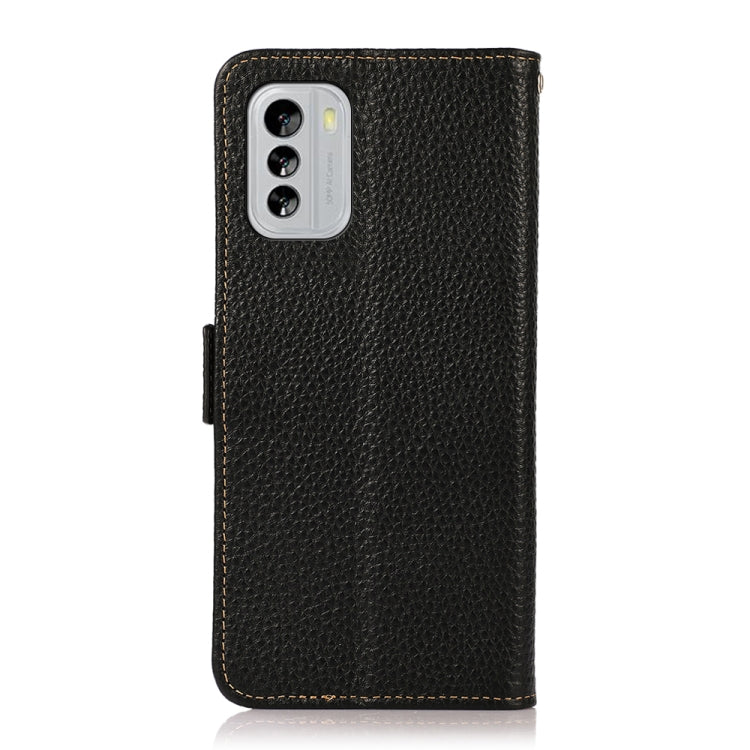 KHAZNEH Side-Magnetic Litchi Genuine Leather RFID Phone Case