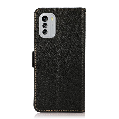 KHAZNEH Side-Magnetic Litchi Genuine Leather RFID Phone Case