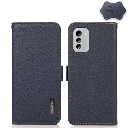 KHAZNEH Side-Magnetic Litchi Genuine Leather RFID Phone Case