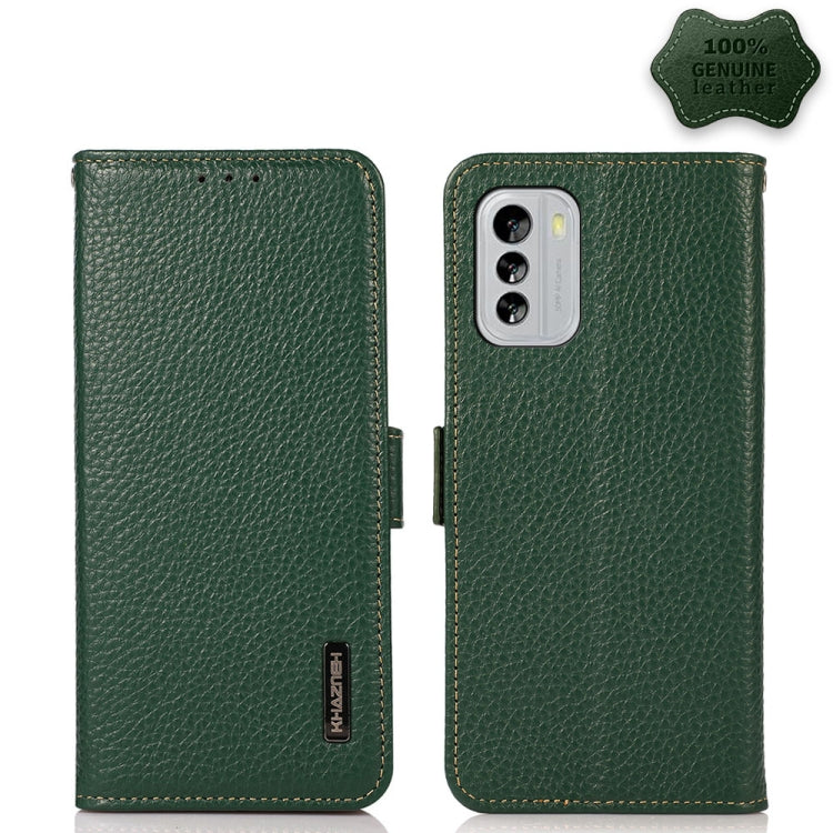 KHAZNEH Side-Magnetic Litchi Genuine Leather RFID Phone Case, For Nokia G60 5G, For Samsung Galaxy S23+ 5G, For Samsung Galaxy S23 5G, For Samsung Galaxy S23 Ultra 5G
