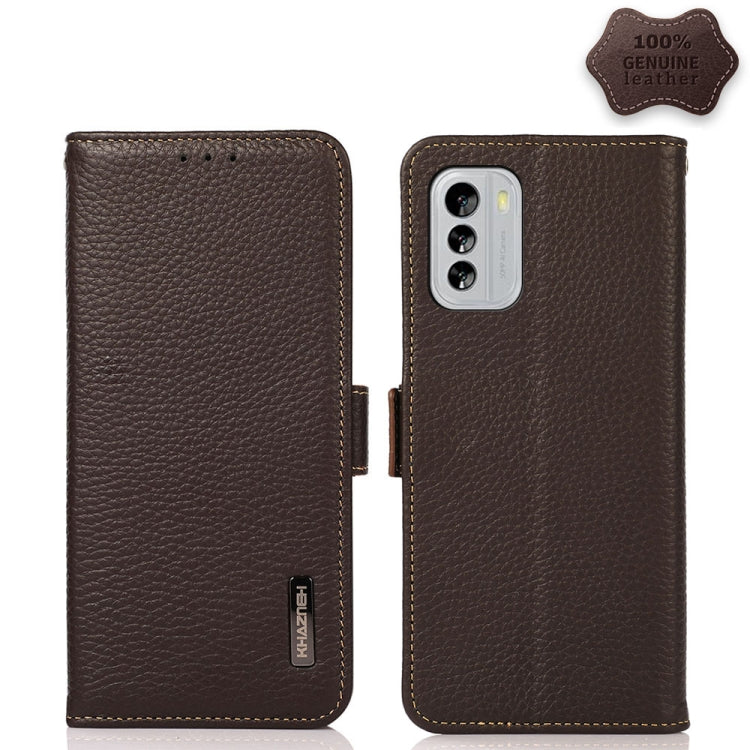 KHAZNEH Side-Magnetic Litchi Genuine Leather RFID Phone Case, For Nokia G60 5G, For Samsung Galaxy S23+ 5G, For Samsung Galaxy S23 5G, For Samsung Galaxy S23 Ultra 5G