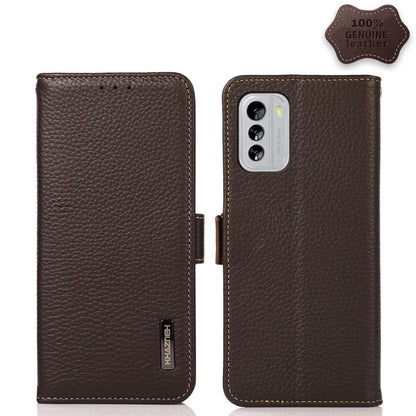 KHAZNEH Side-Magnetic Litchi Genuine Leather RFID Phone Case, For Nokia G60 5G, For Samsung Galaxy S23+ 5G, For Samsung Galaxy S23 5G, For Samsung Galaxy S23 Ultra 5G