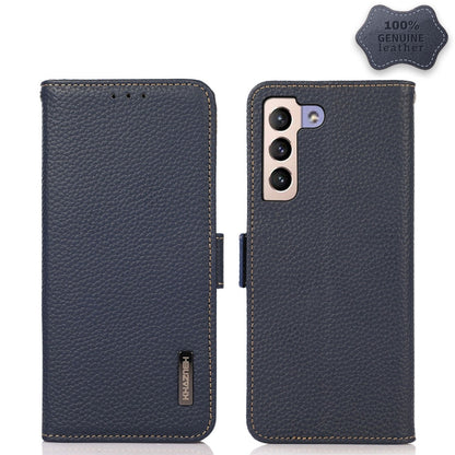 KHAZNEH Side-Magnetic Litchi Genuine Leather RFID Phone Case