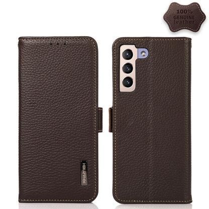 KHAZNEH Side-Magnetic Litchi Genuine Leather RFID Phone Case, For Nokia G60 5G, For Samsung Galaxy S23+ 5G, For Samsung Galaxy S23 5G, For Samsung Galaxy S23 Ultra 5G