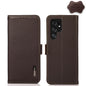 KHAZNEH Side-Magnetic Litchi Genuine Leather RFID Phone Case