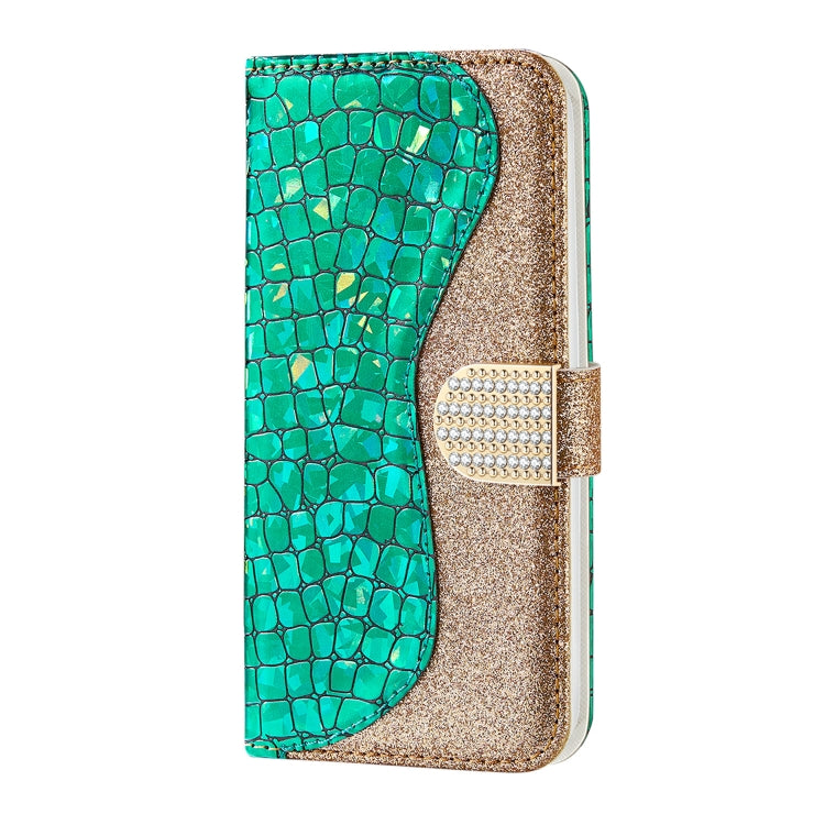 Laser Glitter Powder Crocodile Texture Leather Phone Case