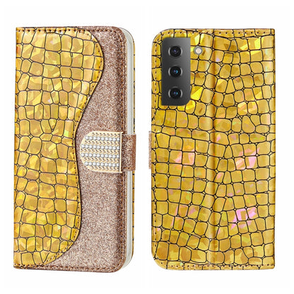 Laser Glitter Powder Crocodile Texture Leather Phone Case