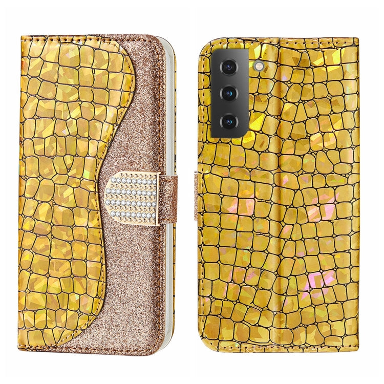 Laser Glitter Powder Crocodile Texture Leather Phone Case, For Samsung Galaxy S23 5G, For Samsung Galaxy S23+ 5G, For Samsung Galaxy S23 Ultra 5G, For Samsung Galaxy A14 5G