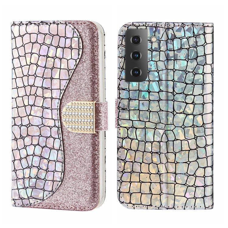 Laser Glitter Powder Crocodile Texture Leather Phone Case