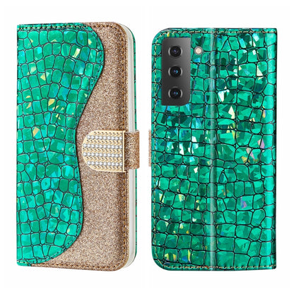 Laser Glitter Powder Crocodile Texture Leather Phone Case