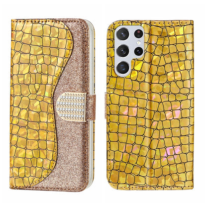 Laser Glitter Powder Crocodile Texture Leather Phone Case