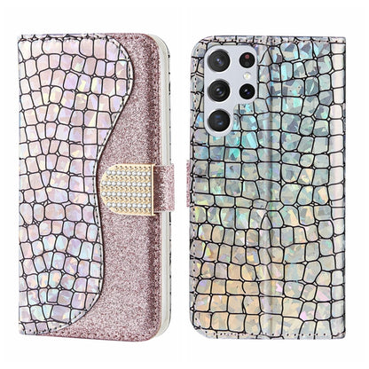 Laser Glitter Powder Crocodile Texture Leather Phone Case