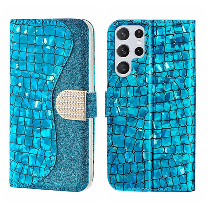 Laser Glitter Powder Crocodile Texture Leather Phone Case, For Samsung Galaxy S23 5G, For Samsung Galaxy S23+ 5G, For Samsung Galaxy S23 Ultra 5G, For Samsung Galaxy A14 5G