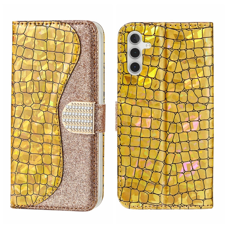 Laser Glitter Powder Crocodile Texture Leather Phone Case, For Samsung Galaxy S23 5G, For Samsung Galaxy S23+ 5G, For Samsung Galaxy S23 Ultra 5G, For Samsung Galaxy A14 5G