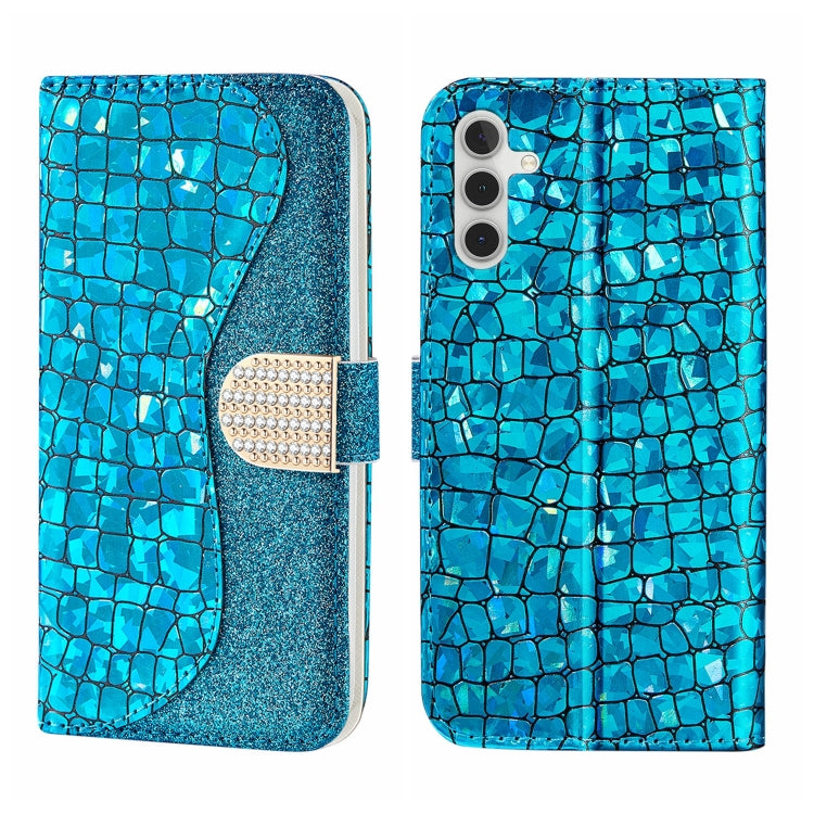 Laser Glitter Powder Crocodile Texture Leather Phone Case