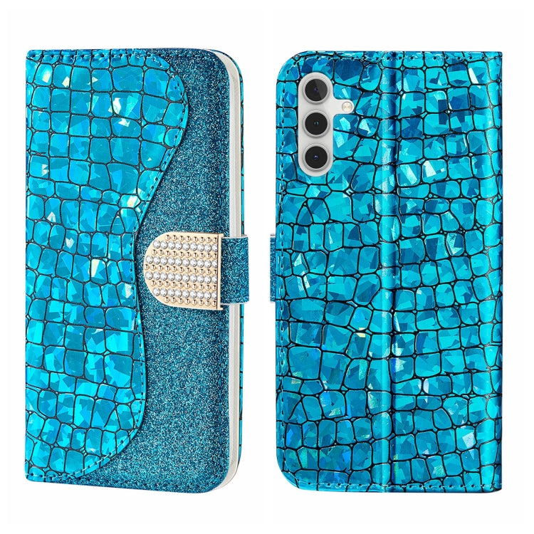 Laser Glitter Powder Crocodile Texture Leather Phone Case, For Samsung Galaxy S23 5G, For Samsung Galaxy S23+ 5G, For Samsung Galaxy S23 Ultra 5G, For Samsung Galaxy A14 5G