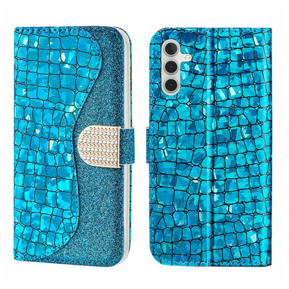 Laser Glitter Powder Crocodile Texture Leather Phone Case, For Samsung Galaxy S23 5G, For Samsung Galaxy S23+ 5G, For Samsung Galaxy S23 Ultra 5G, For Samsung Galaxy A14 5G