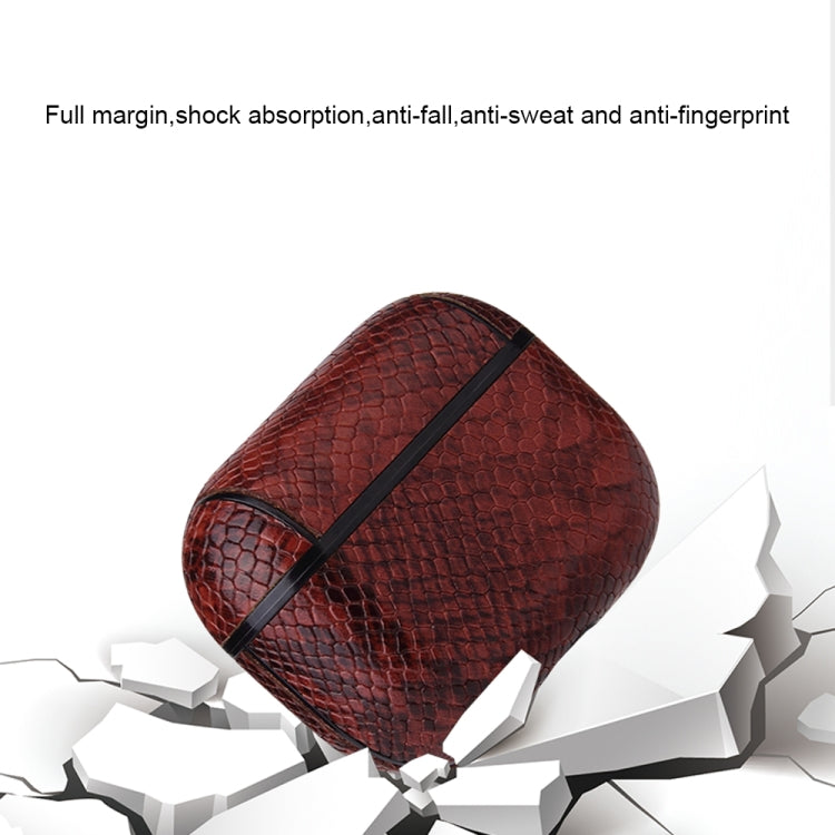 Anti-fall Snakeskin Texture PU Leather Protective Case with Carabiner