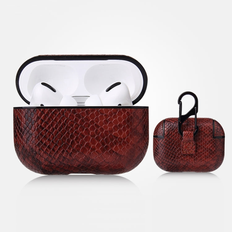 Anti-fall Snakeskin Texture PU Leather Protective Case with Carabiner