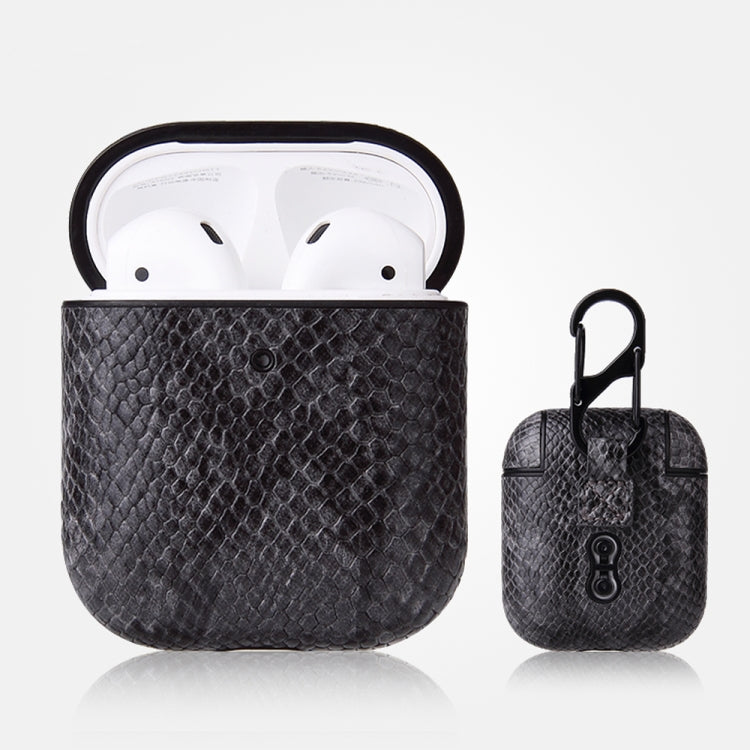 Anti-fall Snakeskin Texture PU Leather Protective Case with Carabiner