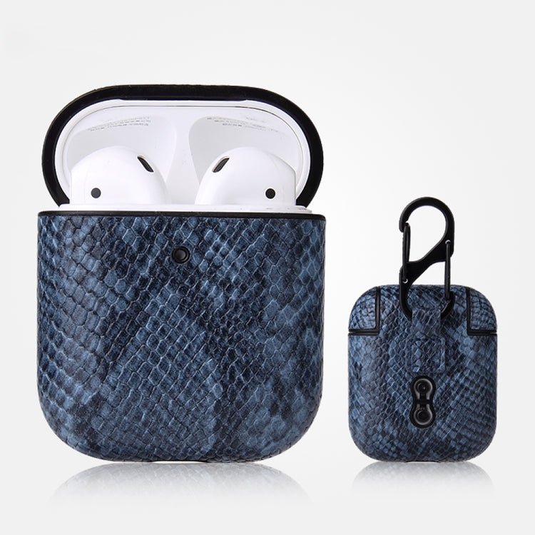 Anti-fall Snakeskin Texture PU Leather Protective Case with Carabiner