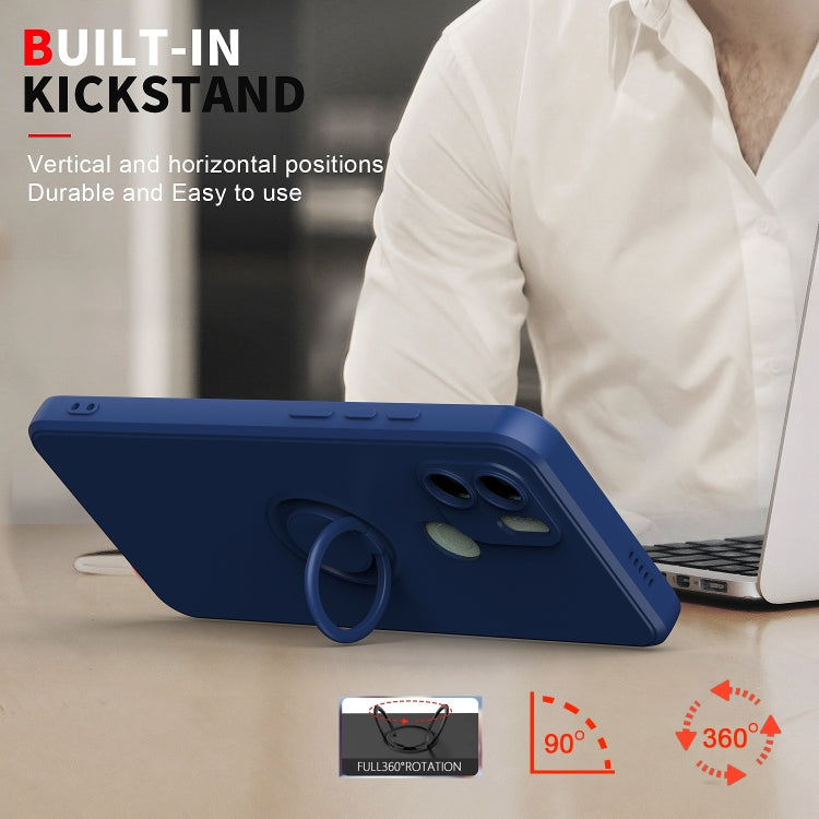 Ring Kickstand TPU Silicone Phone Case