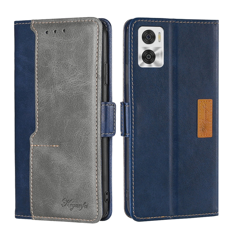 Contrast Color Side Buckle Leather Phone Case