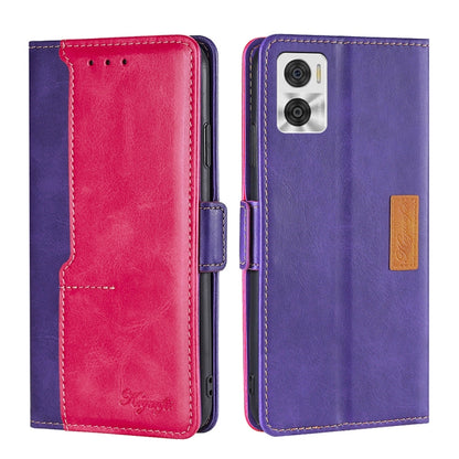 Contrast Color Side Buckle Leather Phone Case, For Motorola Moto E22/E22i, For Samsung Galaxy A04, For Nokia G60 5G, For Honor X8 5G/X6