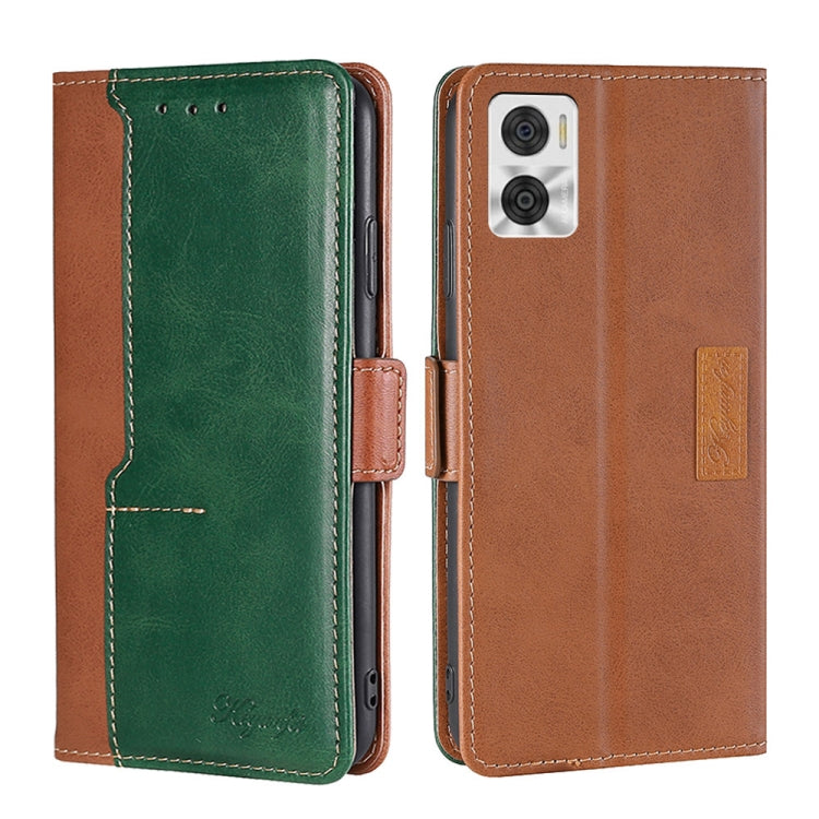 Contrast Color Side Buckle Leather Phone Case