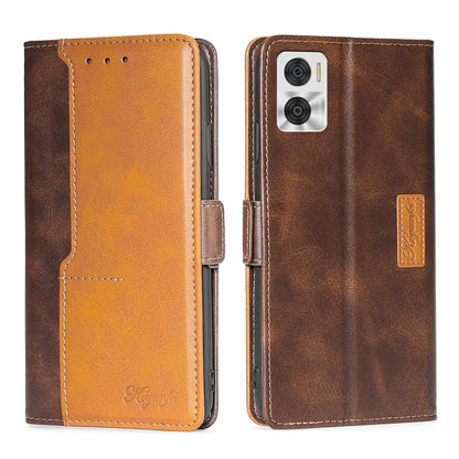 Contrast Color Side Buckle Leather Phone Case