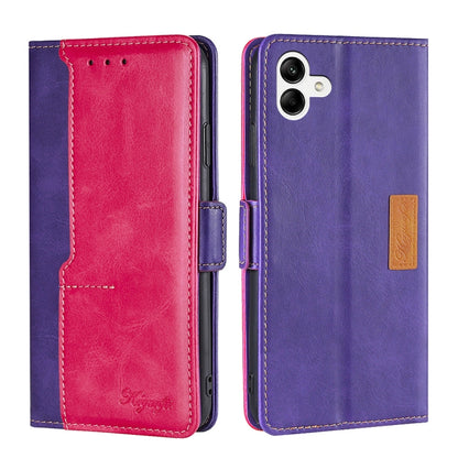 Contrast Color Side Buckle Leather Phone Case