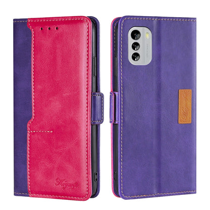 Contrast Color Side Buckle Leather Phone Case, For Motorola Moto E22/E22i, For Samsung Galaxy A04, For Nokia G60 5G, For Honor X8 5G/X6
