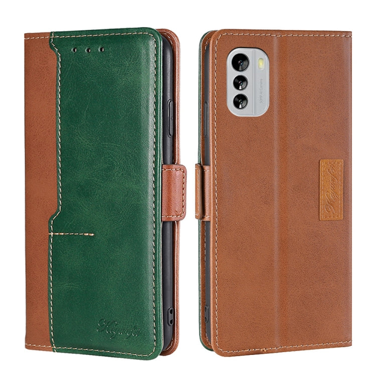 Contrast Color Side Buckle Leather Phone Case